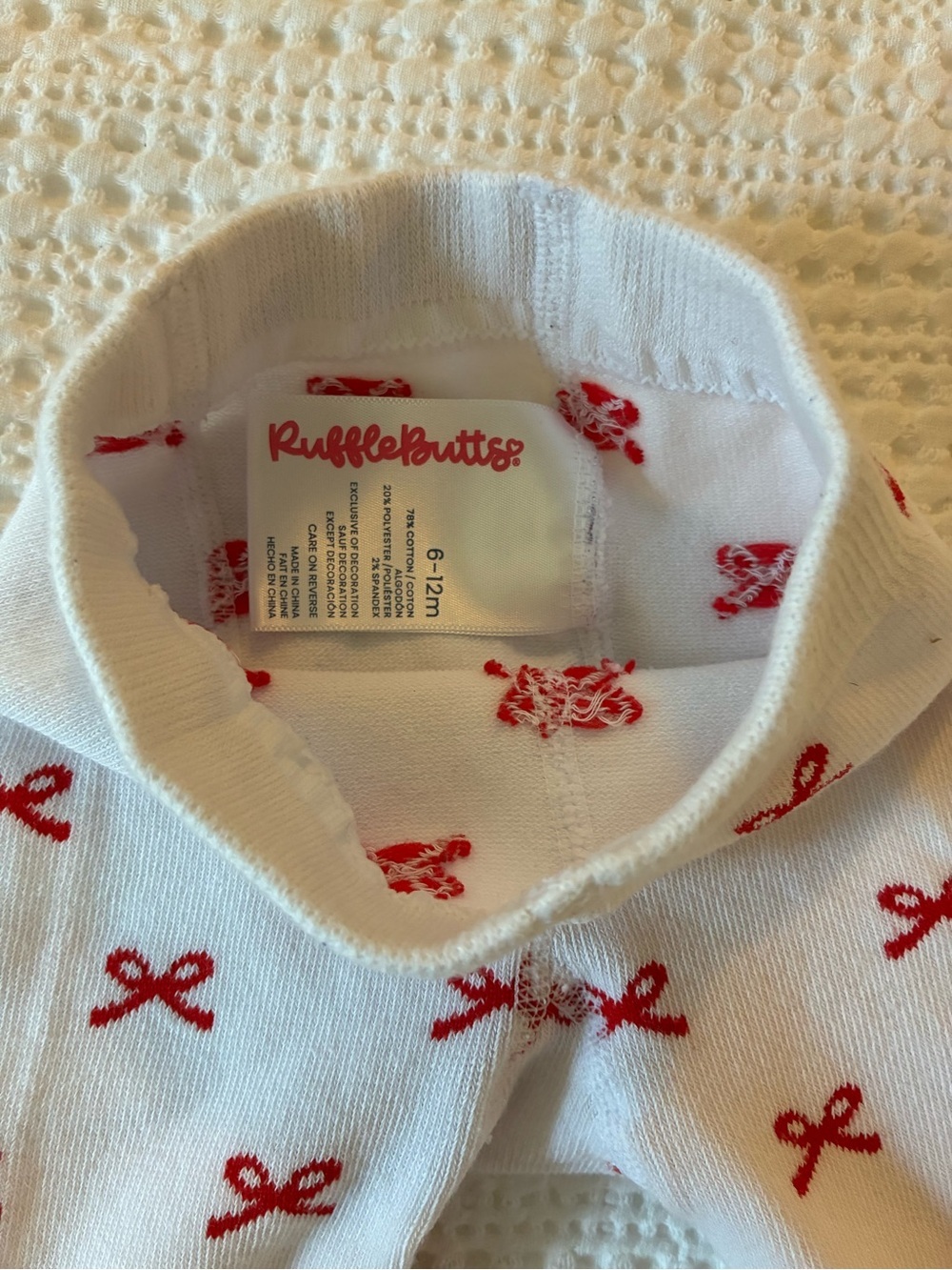 Ruffle Butts Red Bows Footless Ruffle Tights 6-12 Months - Picture 3 of 5